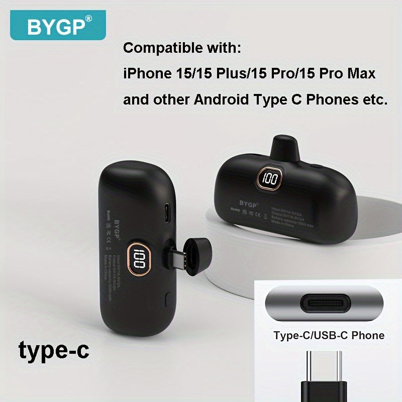 BYGP 5000mAh Mini Portable Charger, Ultra-Compact Battery Pack Travel Portable Phone Charger Compatible For IPhone 15/14/13/12 Pro Max/iPad Pro/Samsung Android Etc, Emergency Power Pocket Charging Bank, USB Phone Backup Batte