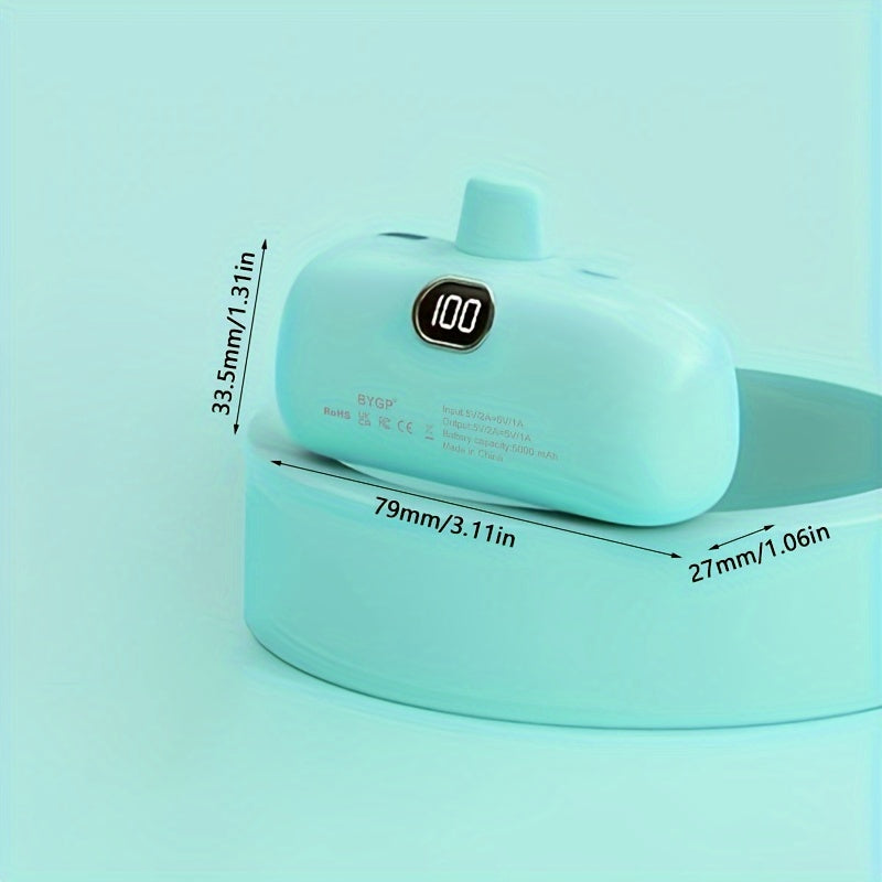 BYGP 5000mAh Mini Portable Charger, Ultra-Compact Battery Pack Travel Portable Phone Charger Compatible For IPhone 15/14/13/12 Pro Max/iPad Pro/Samsung Android Etc, Emergency Power Pocket Charging Bank, USB Phone Backup Batte