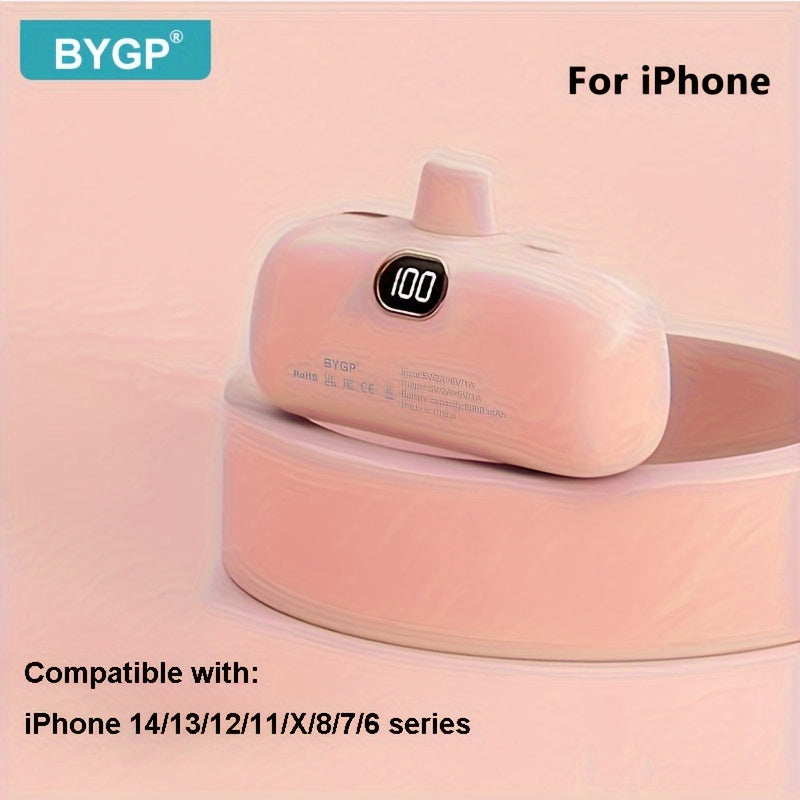 BYGP 5000mAh Mini Portable Charger, Ultra-Compact Battery Pack Travel Portable Phone Charger Compatible For IPhone 15/14/13/12 Pro Max/iPad Pro/Samsung Android Etc, Emergency Power Pocket Charging Bank, USB Phone Backup Batte