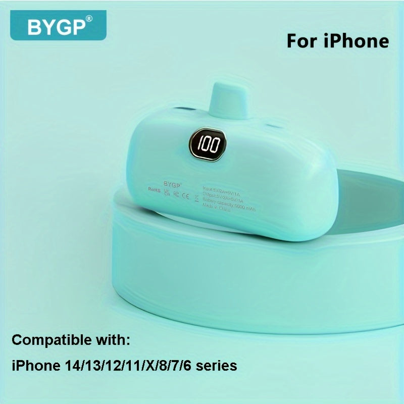 BYGP 5000mAh Mini Portable Charger, Ultra-Compact Battery Pack Travel Portable Phone Charger Compatible For IPhone 15/14/13/12 Pro Max/iPad Pro/Samsung Android Etc, Emergency Power Pocket Charging Bank, USB Phone Backup Batte